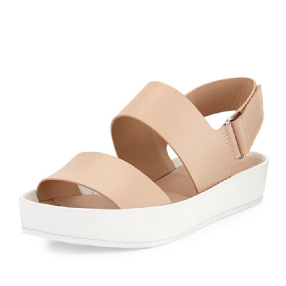 VINCE, Marett Leather Platform Sandal, Nude/Bone